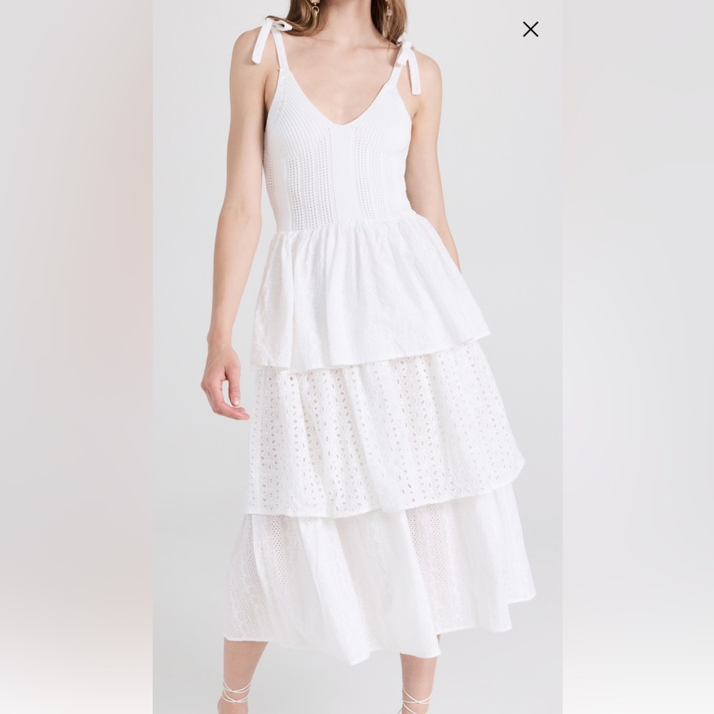 EN SAISON - Croix Midi Dress, White.